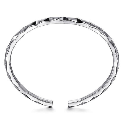 Gabriel Sterling Silver Faceted Open Cuff Bracelet