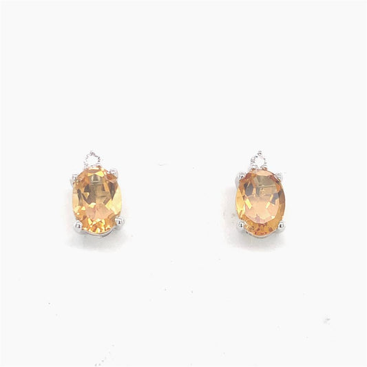 Rolland's Designs Oval Citrine Studs