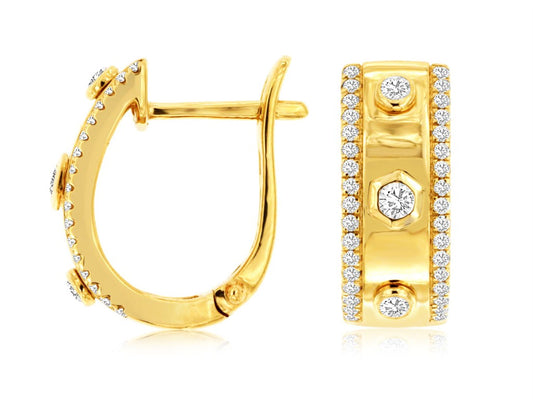Rolland's Design Diamond Omega Back Earrings