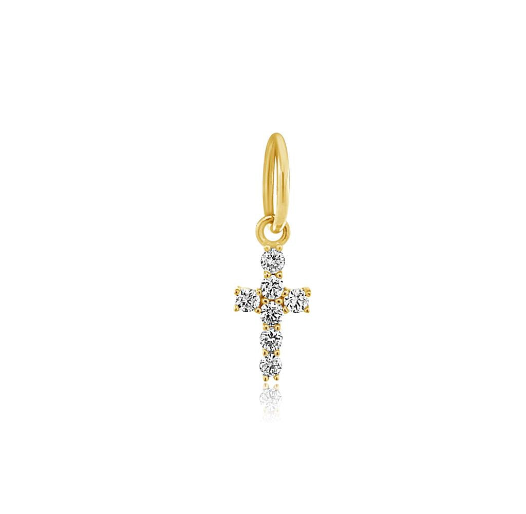 Rolland's Designs 14K Gold Diamond Cross Pendant