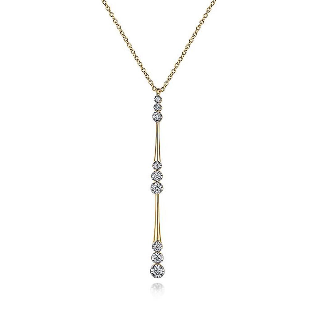 Gabriel Diamond Y Drop Pendant Necklace