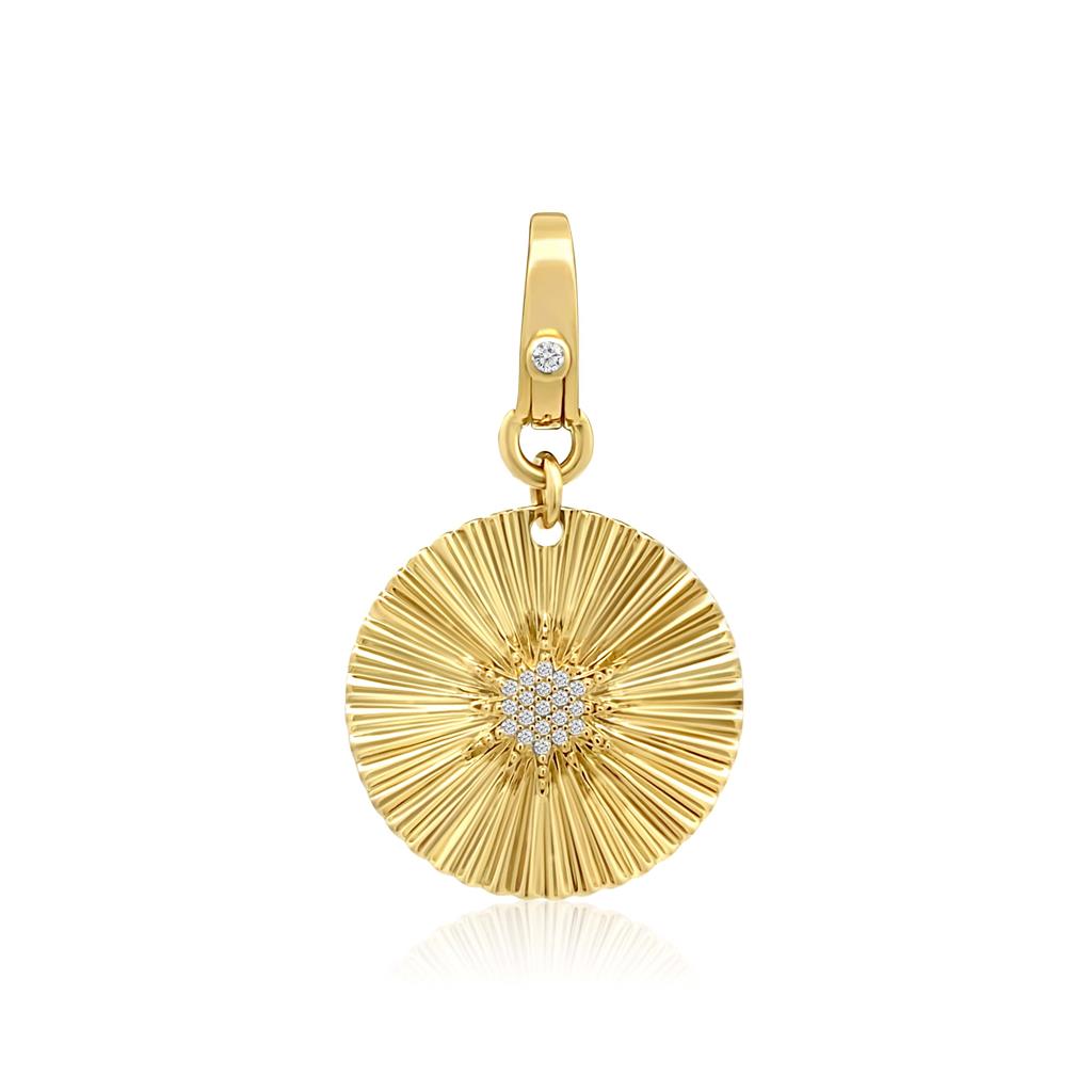 Rolland's Designs Gold Diamond Disc Pendant