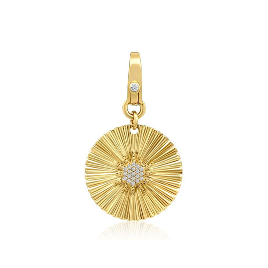 Rolland's Designs 14K Gold Diamond Disc Pendant