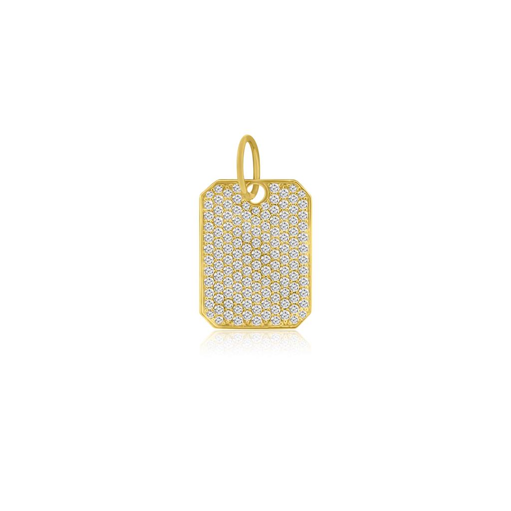 Rolland's Designs 14K Gold Diamond Dog Tag Pendant