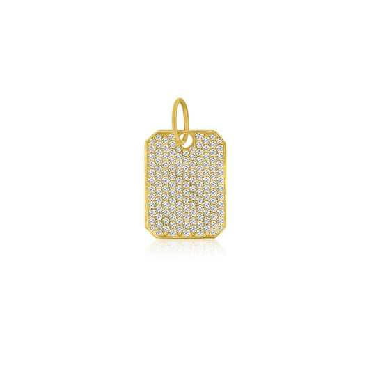 Rolland's Designs 14K Gold Diamond Dog Tag Pendant
