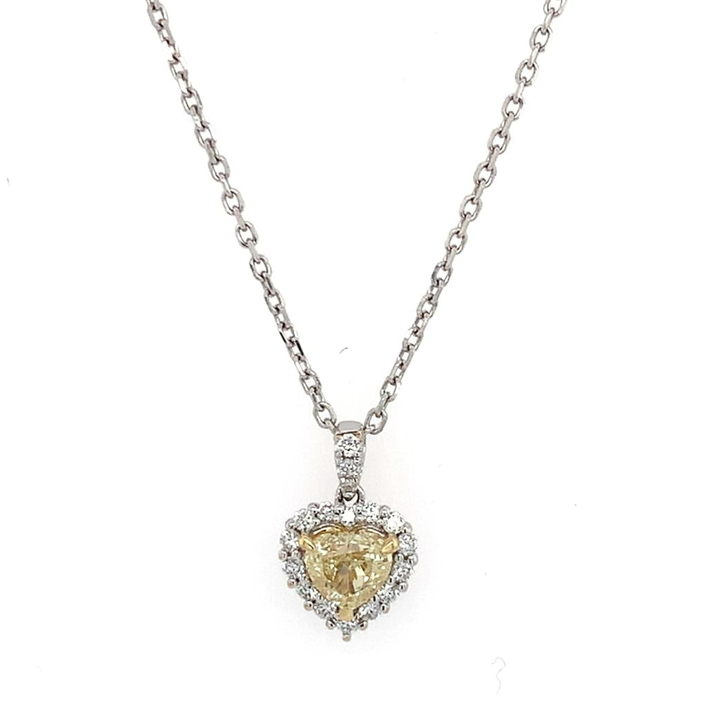 Rolland's Designs 18K Two-Tone Heart Shape Diamond Necklace