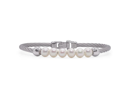 Alor Freshwater Pearl Cable Wire Bracelet