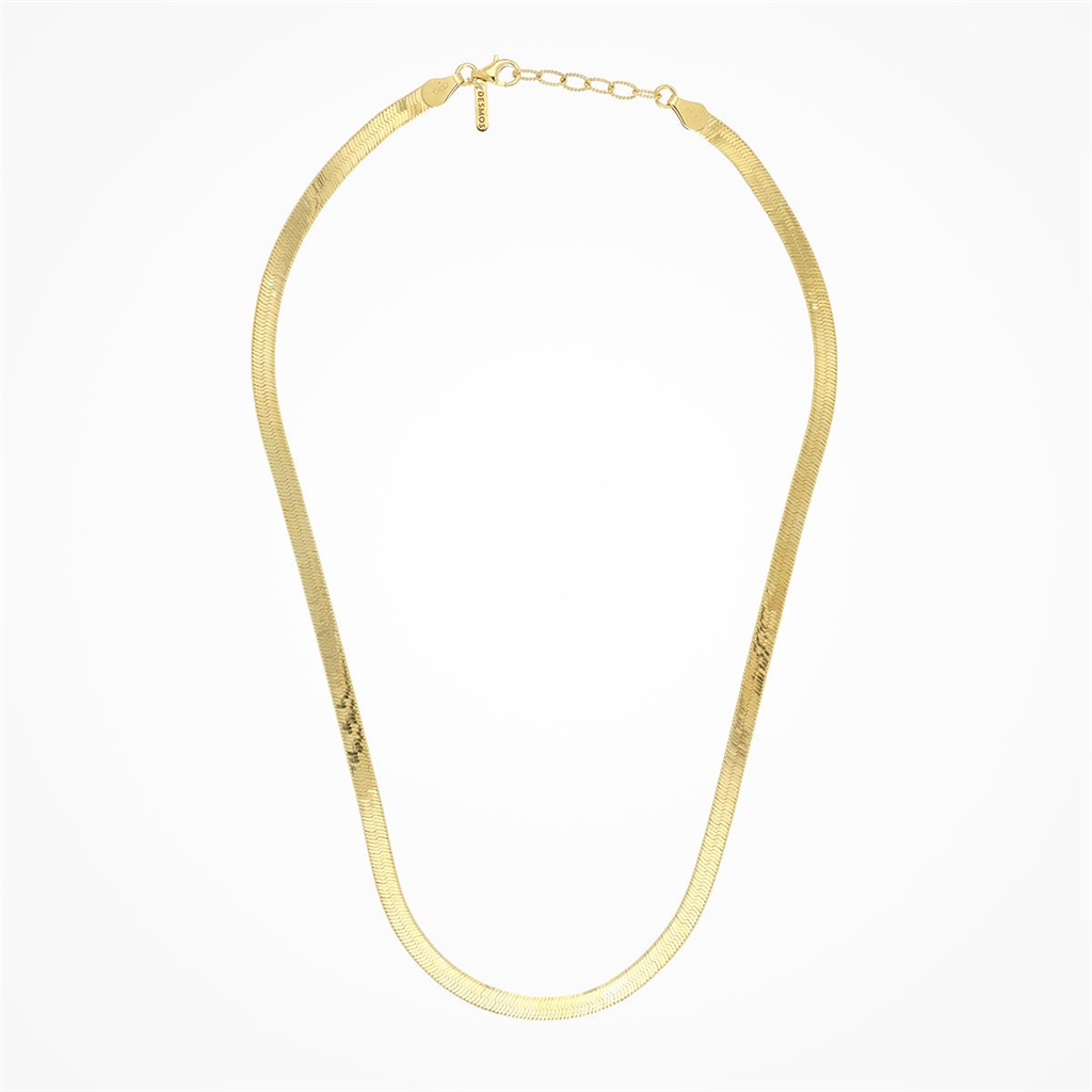 Desmos Yellow Gold Herringbone Necklace