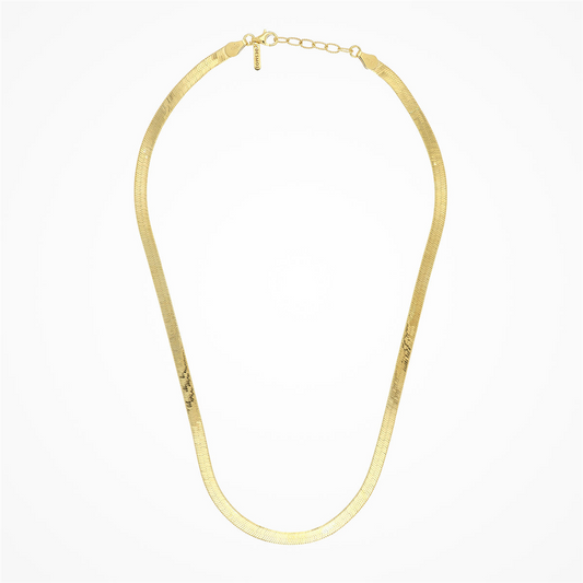 Desmos Yellow Gold Herringbone Necklace