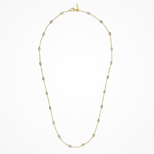 Desmos 18K Yellow Gold Plated Diamond Necklace