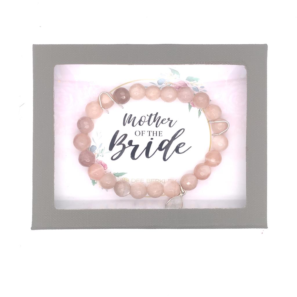 Dee Berkley "Mother of the Bride" Peach Moonstone Beaded Bracelet