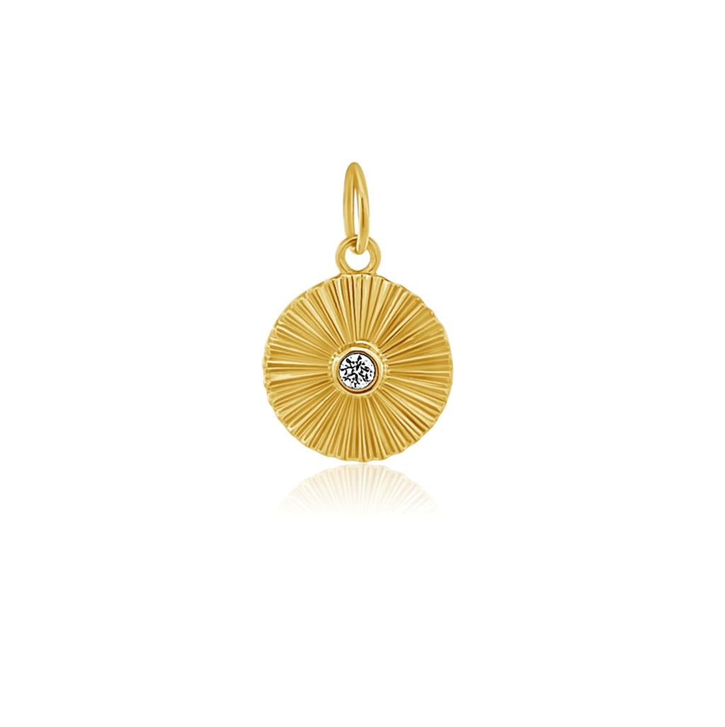 Rolland's Designs 14K Gold & Diamond Disc Pendant