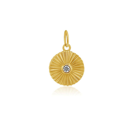 Rolland's Designs 14K Gold & Diamond Disc Pendant