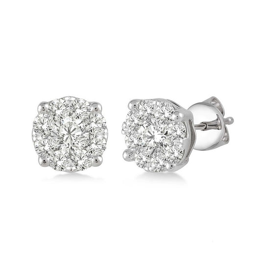 Rolland's Designs Cluster Diamond Earrings 0.50Cts
