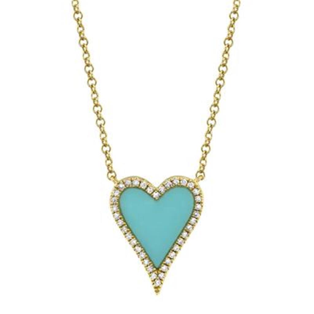 Shy Creation Turquoise Heart Pendant