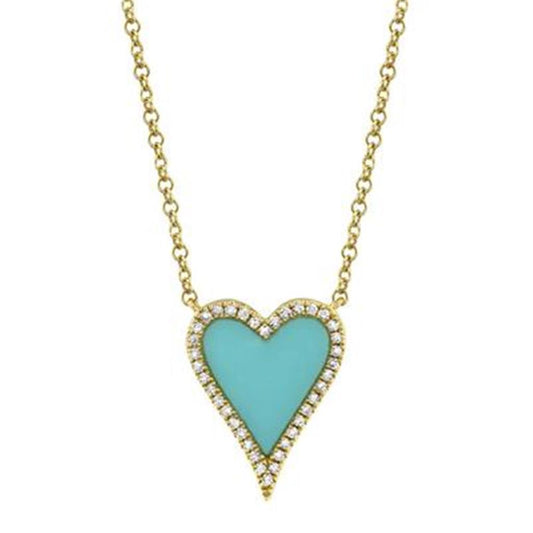 Shy Creation Turquoise Heart Pendant