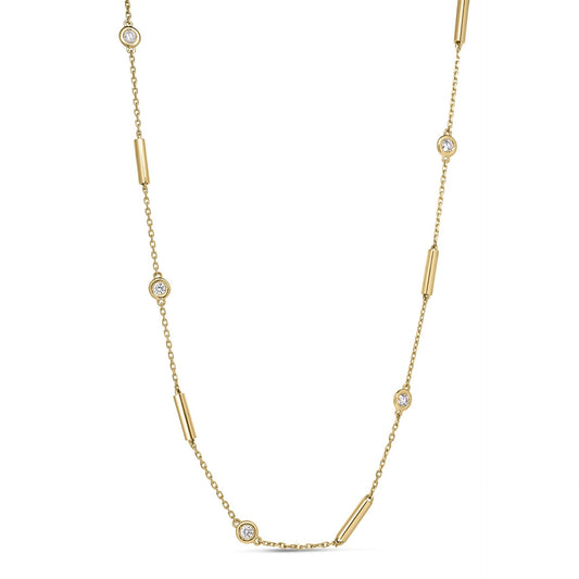Roberto Coin 18K Yellow Gold Diamond & Bar Station Necklace