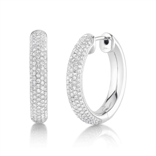 Shy 14Kw Diamond Hoop Earrings