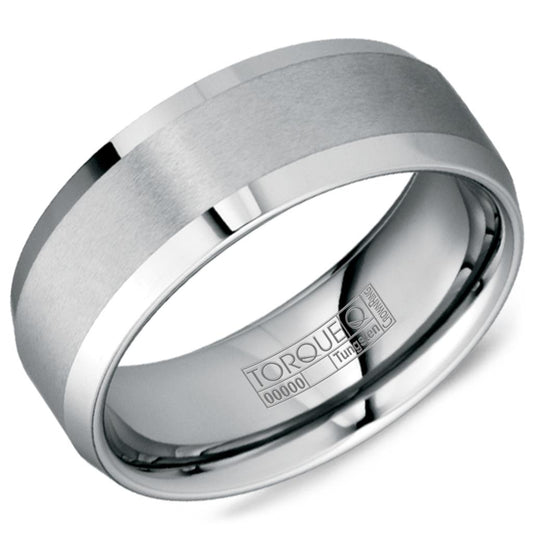 Crown Grey Tungsten Carbide Wedding Band