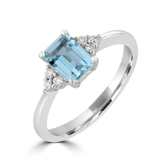 Rollands Design Aquamarine & Diamond Ring