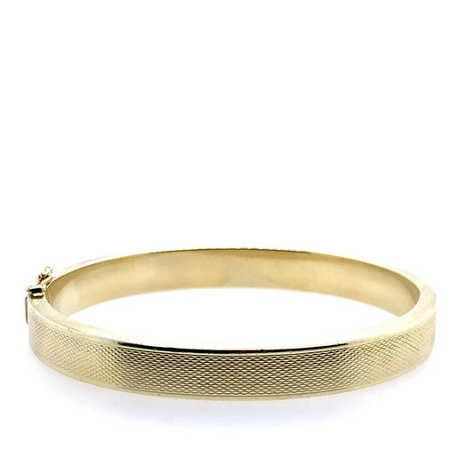 Estate 14K Gold Pattern Bangle Bracelet