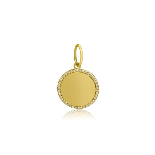 Rolland's Designs 14K Gold Diamond Halo Pendant