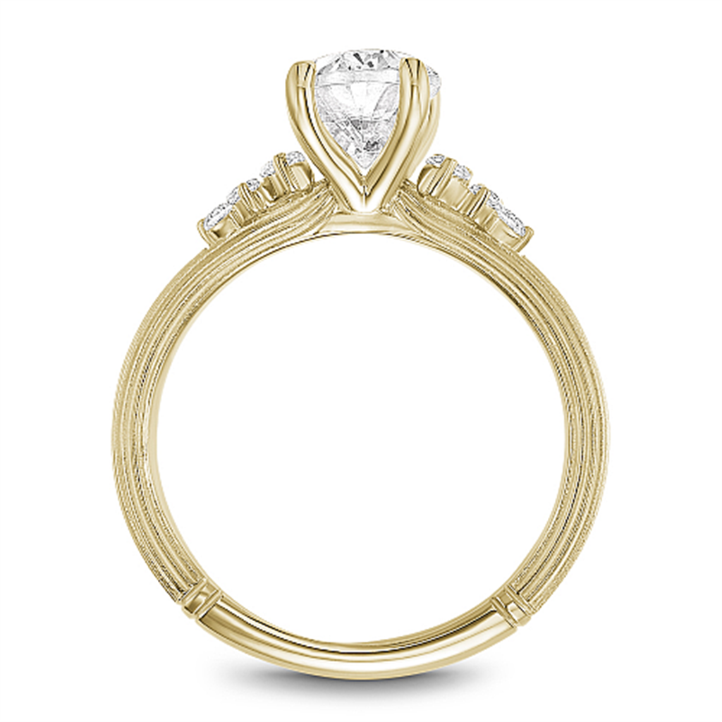 Noam Carver 14K Yellow Gold Diamond Textured ShankEngagement Ring