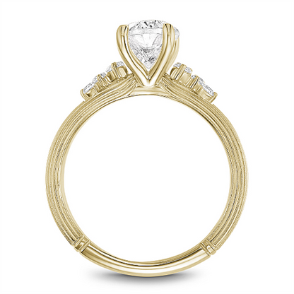 Noam Carver 14K Yellow Gold Diamond Textured ShankEngagement Ring