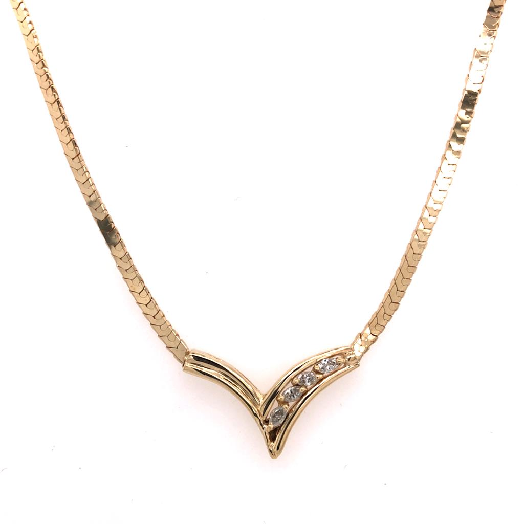 Estate Diamond "V" Necklace