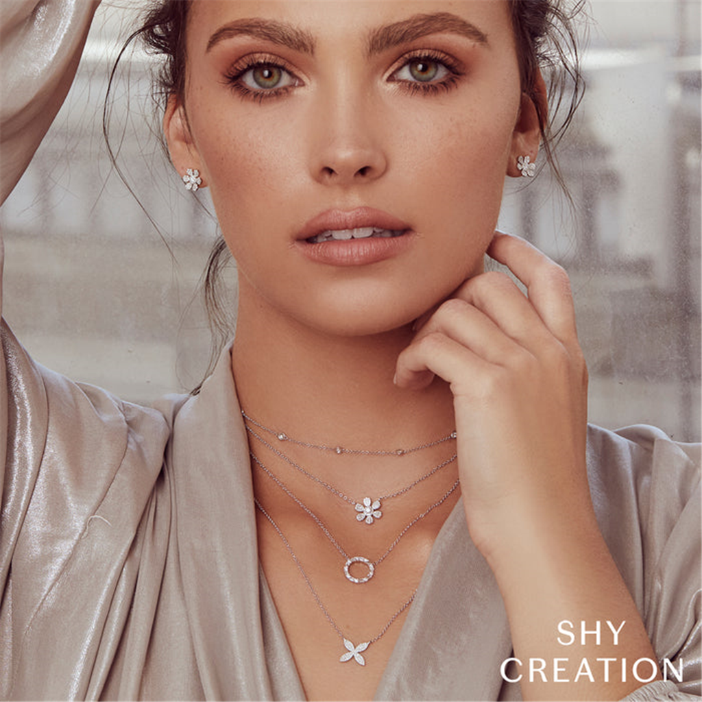 Shy Creation Diamond Station Necklace