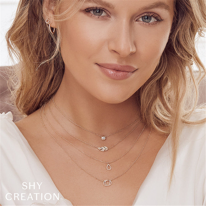 Shy Creation Interlocking Diamond Circle Necklace