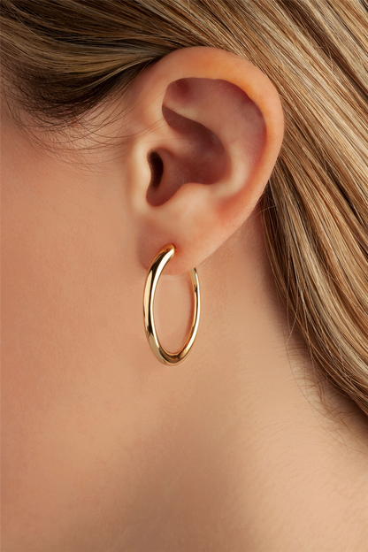 Carla 14k Gold Oval Hoops