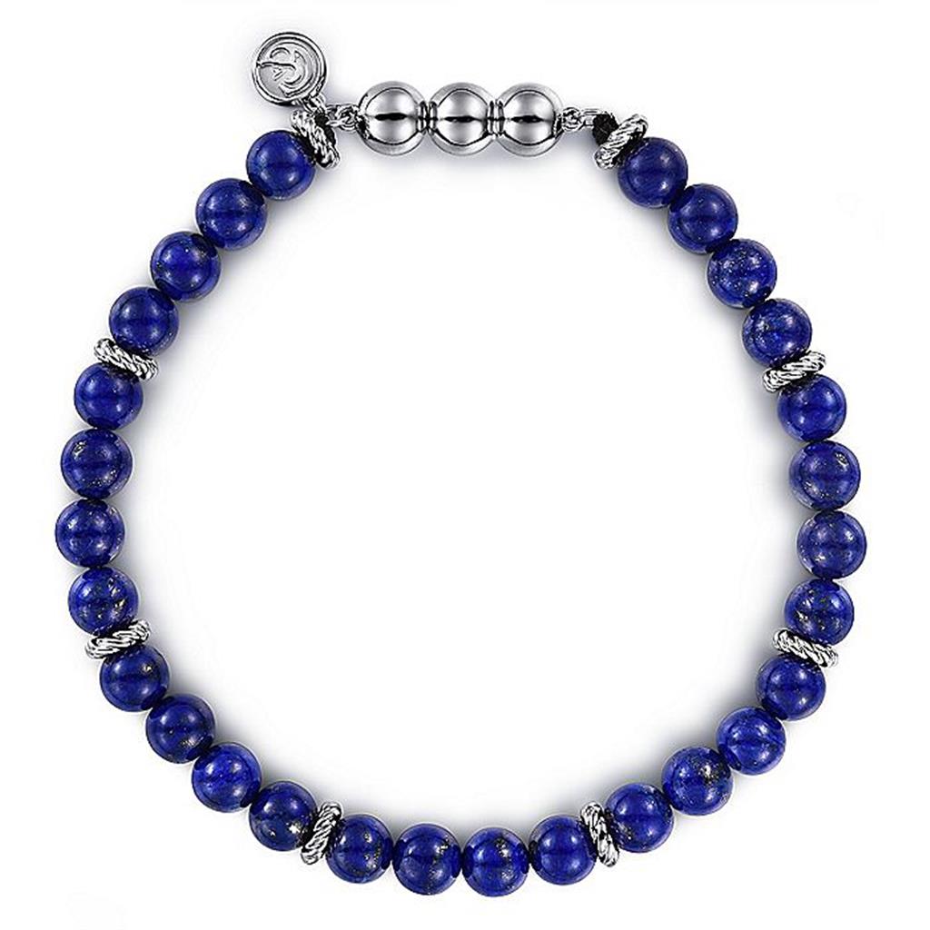 Gabriel Silver & Lapis Beaded Bracelet