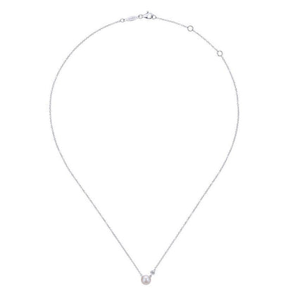 Gabriel & Co Pearl & Diamond Pendant