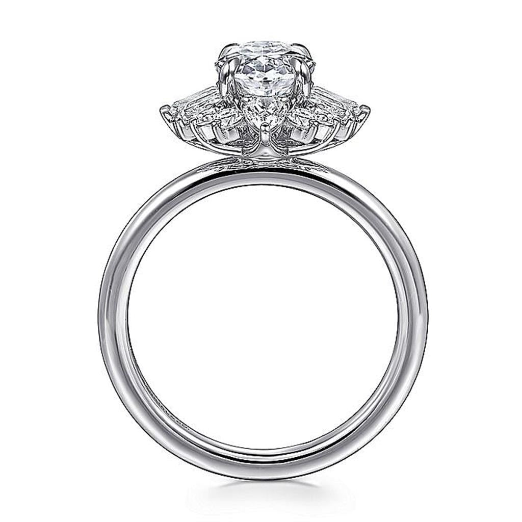 Gabriel 14K Diamond Flower Halo Semi Mount