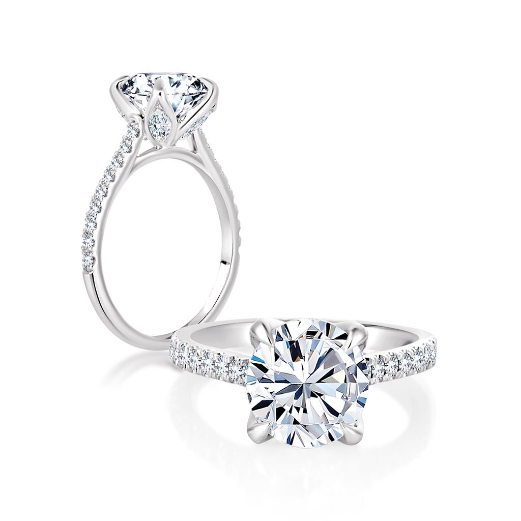 14K White Gold Diamond Engagement Ring