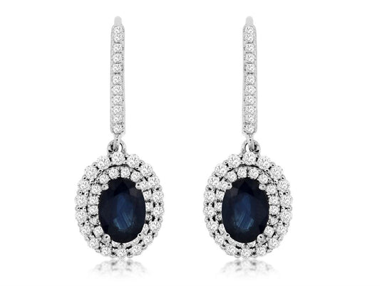 Rolland's Designs Aquamarine & Diamond Drop Earrings