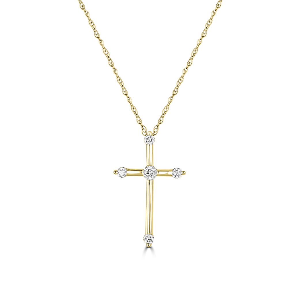 14Kw Diamond Cross Pendant