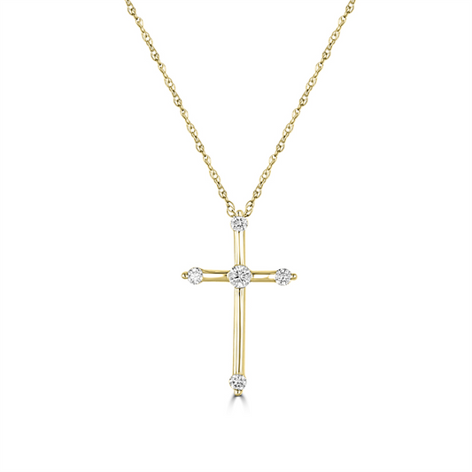 14Kw Diamond Cross Pendant