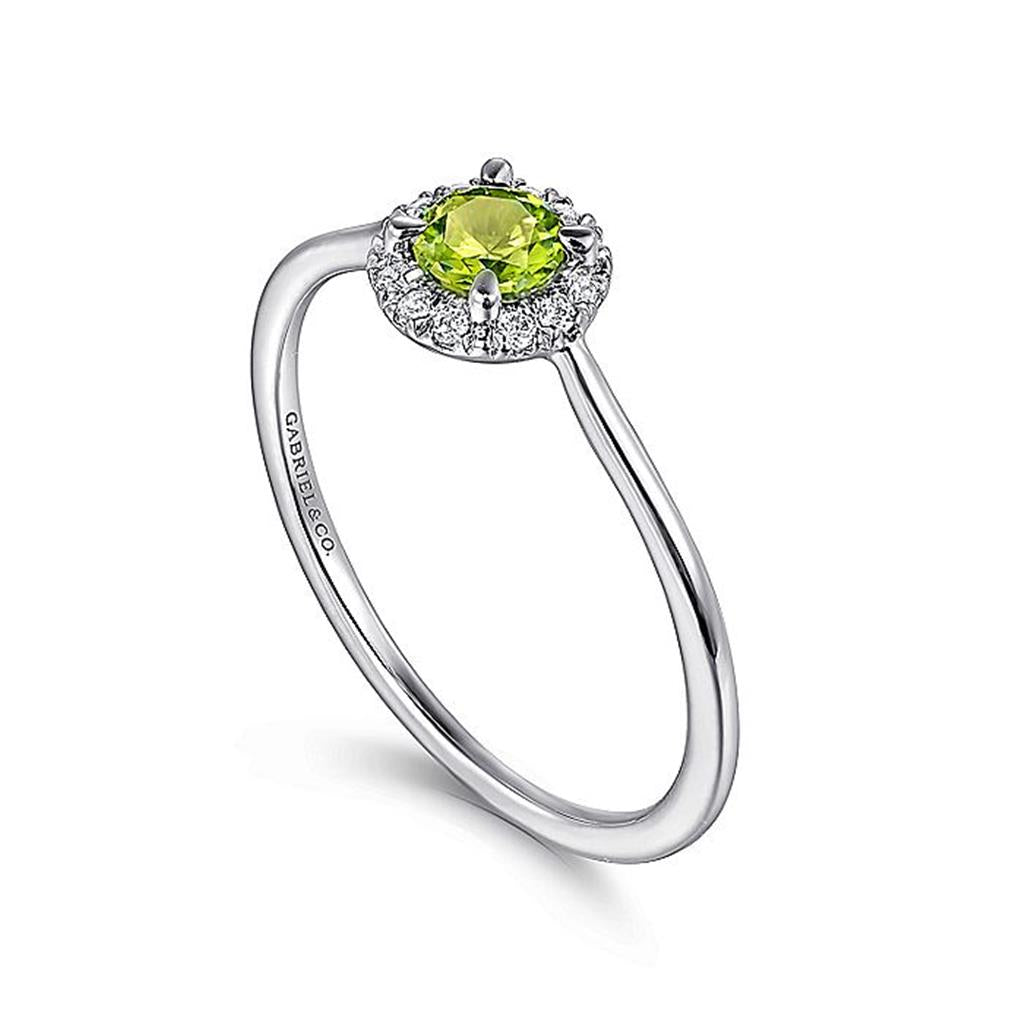 Gabriel 14Kw Diamond & Peridot Ring