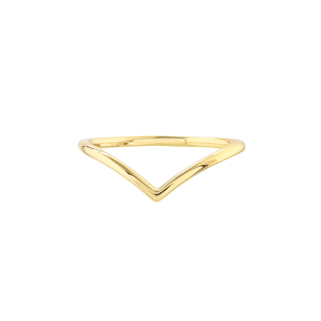 14k V Shape Curved Ring