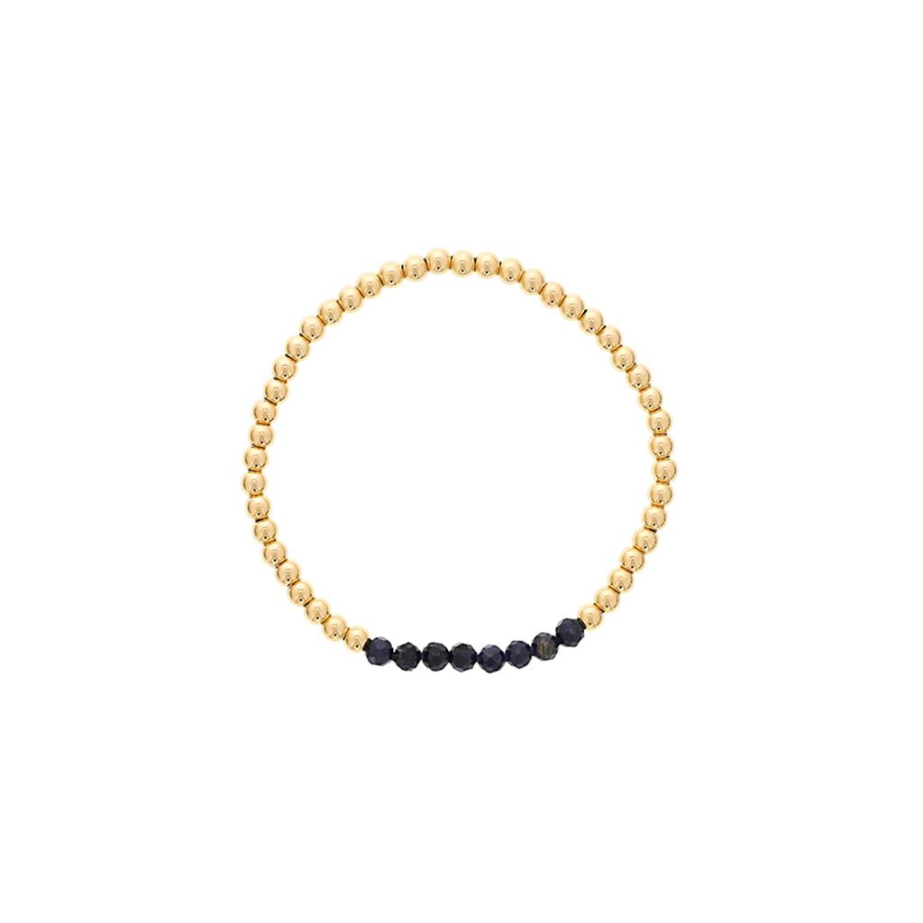 Dee Berkley Sapphire & Gold Beaded Bracelet