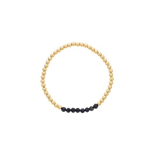 Dee Berkley Sapphire & Gold Beaded Bracelet