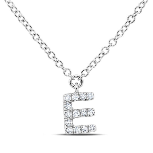 Shy Creation Diamond Initial "E" Pendant