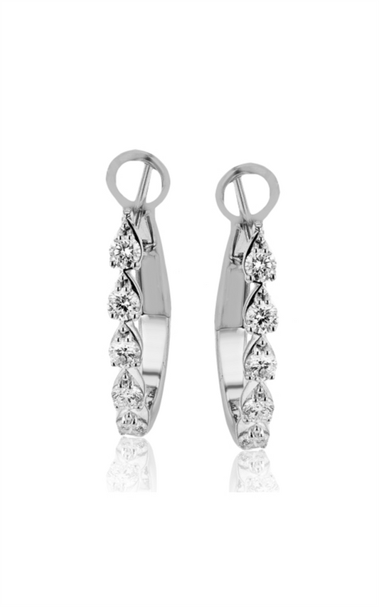 Simon G. 18Kw Diamond Oval Hoop Earrings