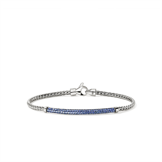 John Hardy Silver Bracelet with Blue Sapphires