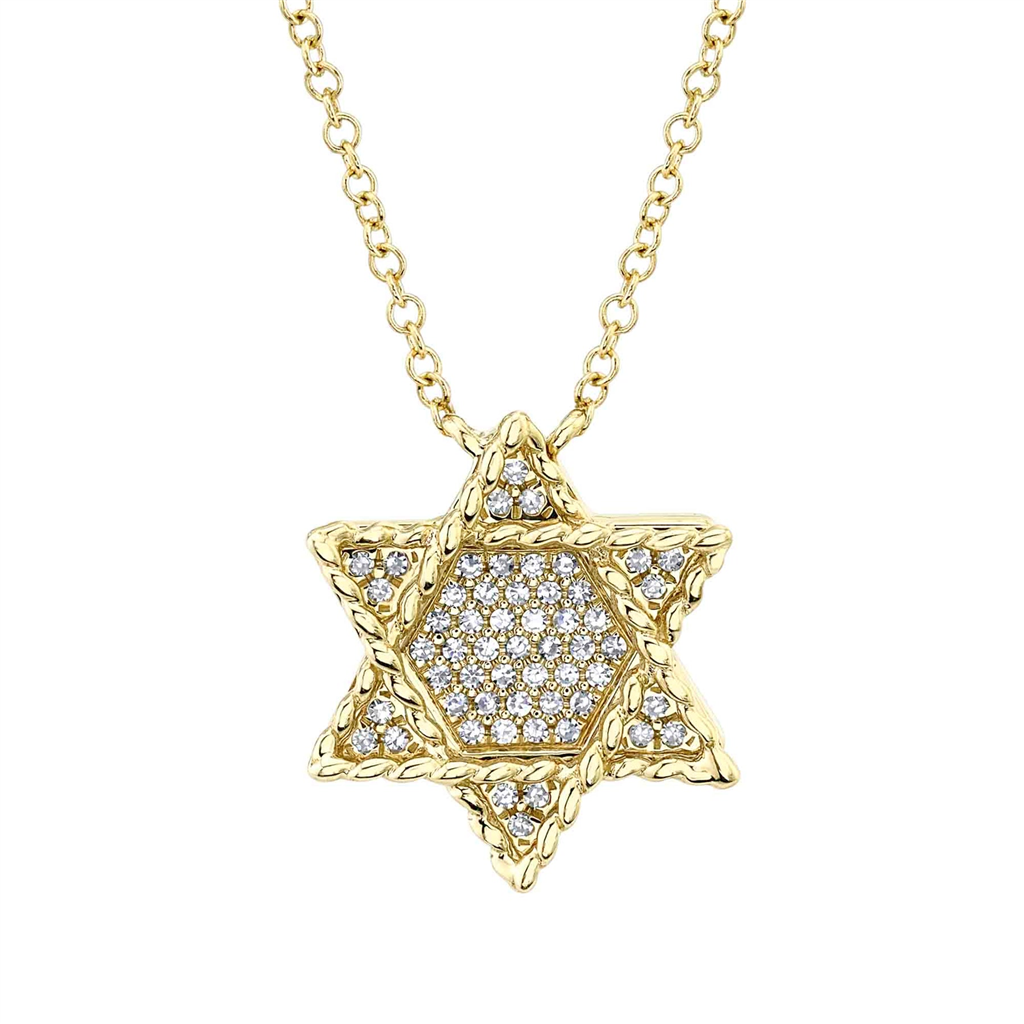 Shy Creation Diamond Star Of David Pendant Necklace