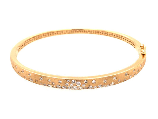 Dilaman Yellow Gold Diamond Flush Set Bangle