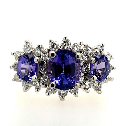 Estate 14K Two-Tone Tanzanite & Diamond Ring