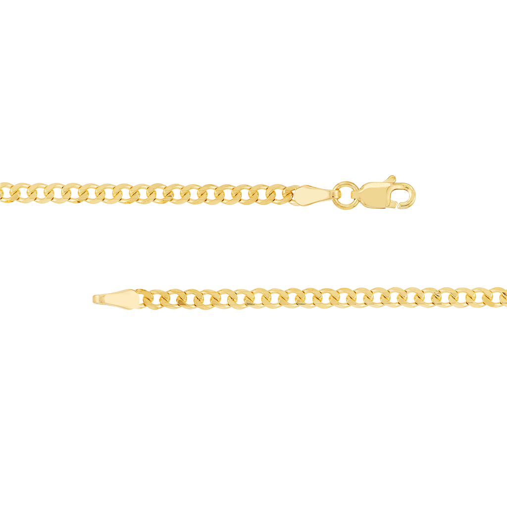 Gold 24" 2.7Mm Diamond Cut Curb Chain